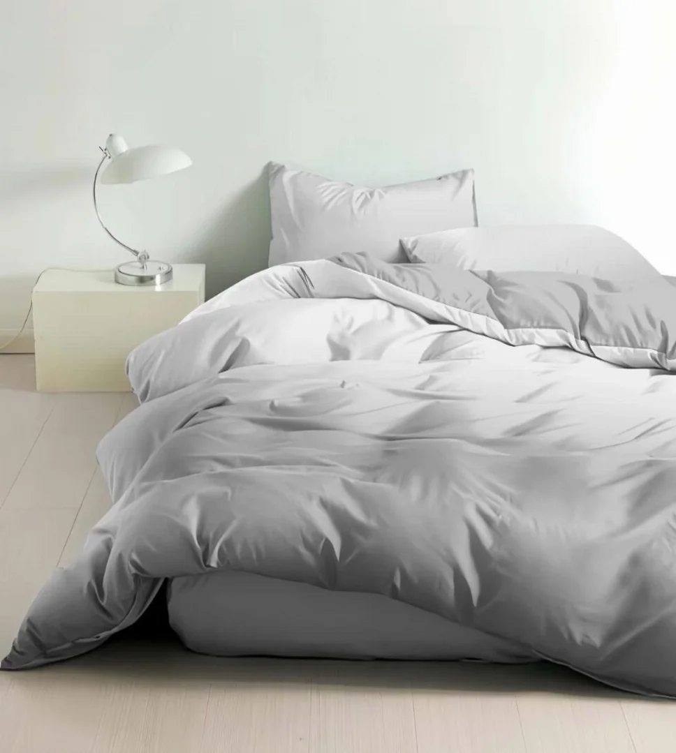 OFERTA 1 DEC LENJERII - Lenjerie de pat Finet 6 piese, degrade alb cu gri-LE03