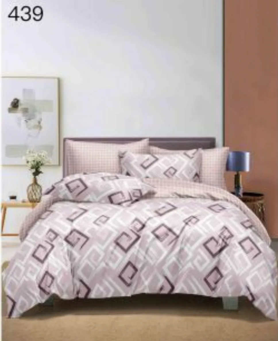LENJERII DE PAT 1+1 GRATIS - Lenjerie de pat Finet 6 piese, gri cu romburi abstracte-GR439