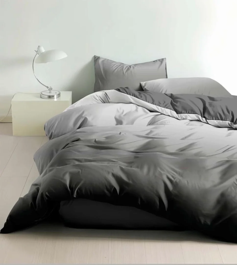 OFERTA 1 DEC LENJERII - Lenjerie de pat Finet 6 piese, în degrade gri-LE04