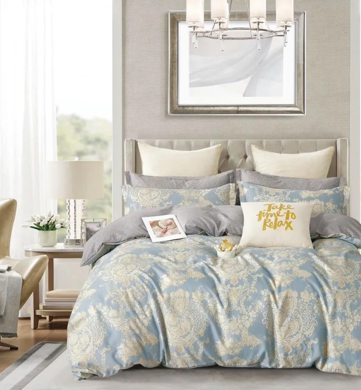 Lenjerii de pat Finet Pucioasa - Lenjerie de pat Finet Pucioasa 6 piese,Blue Royal-R545