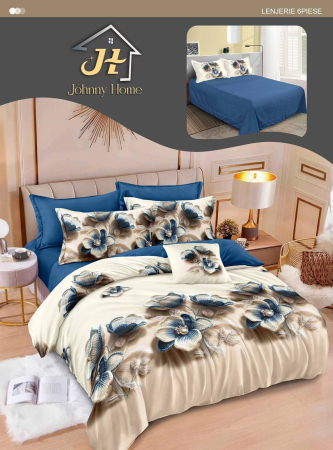 Lenjerii de pat Finet Pucioasa - Lenjerie de pat Finet Pucioasa 6 piese, imprimeu floral tridimensional -R637