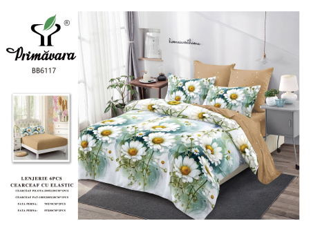 LICHIDARE STOC - Lenjerii de pat Finet 6 piese imprimeu cu Margarete-FEL442