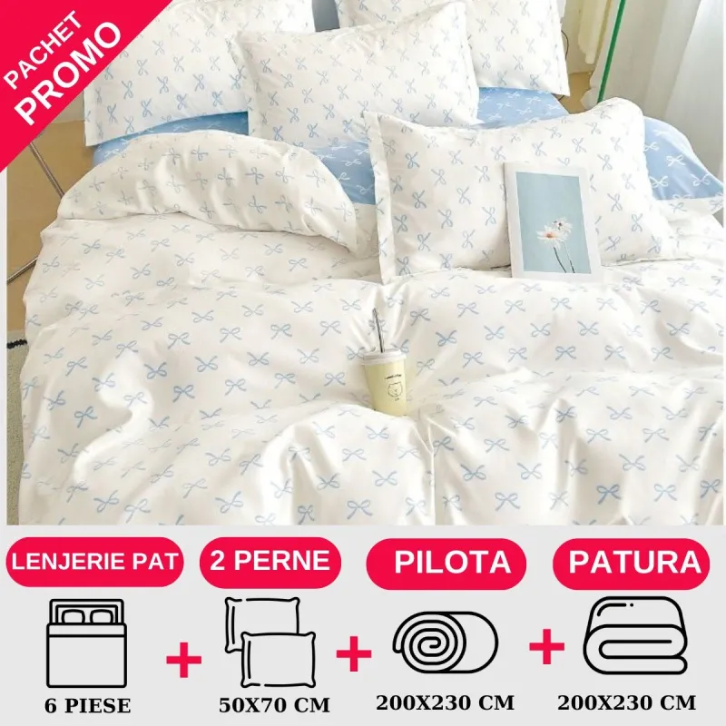 PACHETE PROMOTIONALE - Pachet Promotional Lenjerie de pat finet 6 piese-JO109