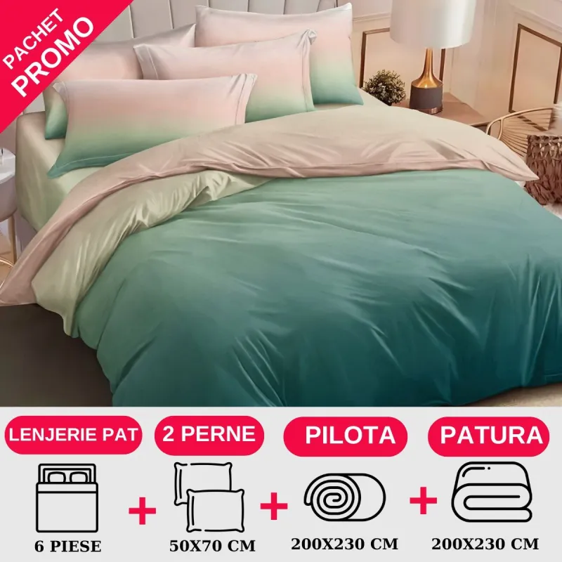 PACHETE PROMOTIONALE - Pachet Promotional Lenjerie de pat finet 6 piese-JO141