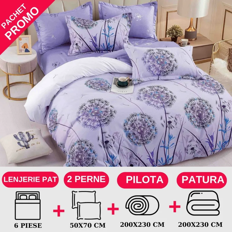 PACHETE PROMOTIONALE - Pachet Promotional Lenjerie de pat finet 6 piese-JO154