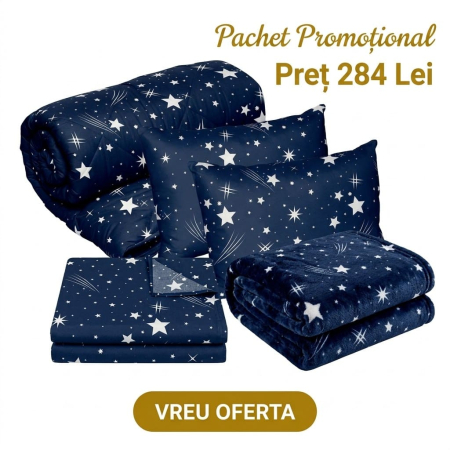 PACHETE PROMOTIONALE - Pachet Promotional Lenjerie de pat finet 6 piese-JO20