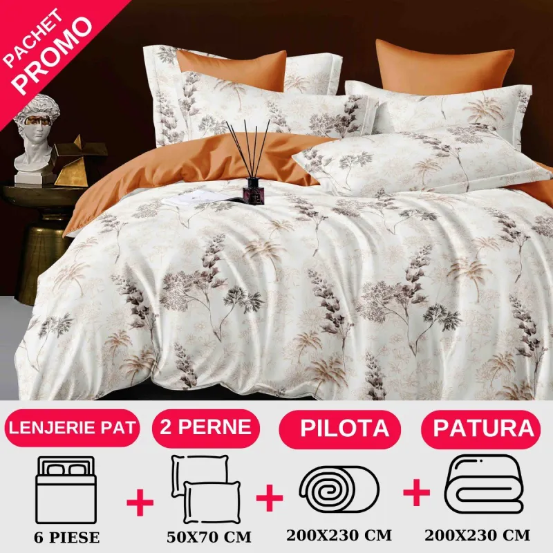 PACHETE PROMOTIONALE - Pachet Promotional Lenjerie de pat finet 6 piese-JO64