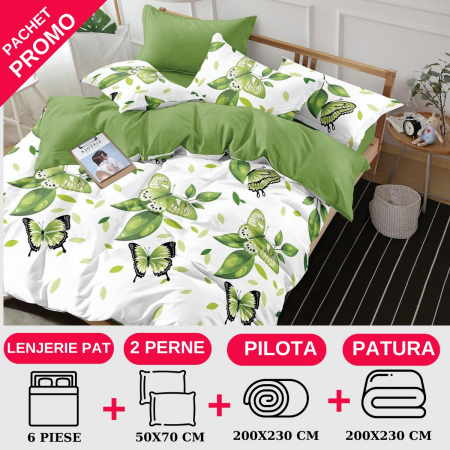 PACHETE PROMOTIONALE - Pachet Promotional Lenjerie de pat finet 6 piese-JO92