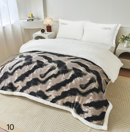 Patura Cocolino cu Blanita - Patura Cocolino cu blanita 200x230 cm neagră și gri cu model abstract ondulat-PBE4