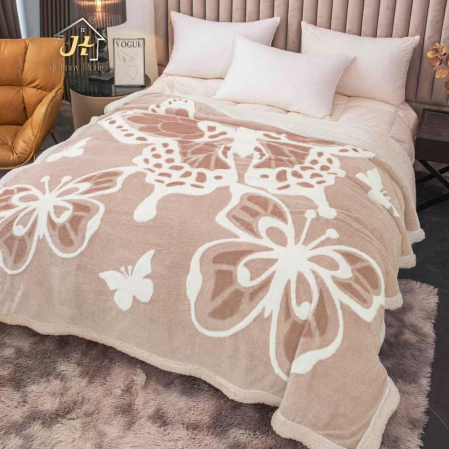 PATURI COCOLINO - Patura Cocolino cu Blanita, 3D, bej cu fluturi albi-LK7