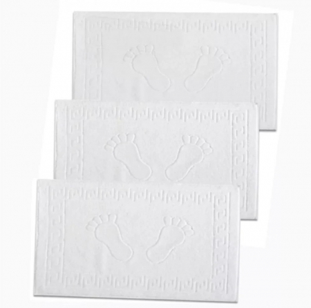 Produse - Set 3 Covorase Baie, Bumbac 100%, 50×70 cm, Densitate 800g, Alb-DU2