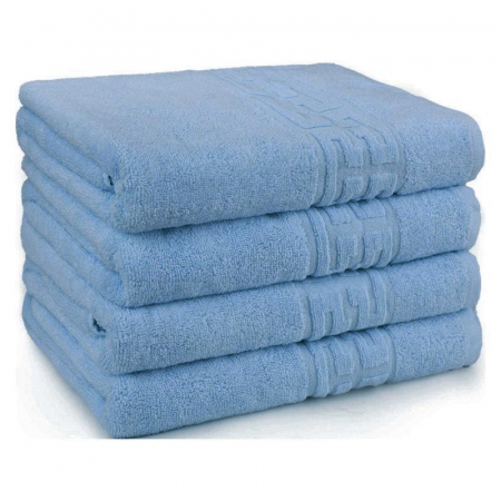 Produse - Set 4 Prosoape Model Grecesc,70 x 140 cm, Bumbac 100%, Densitate 500g/m² – Blue-CT8