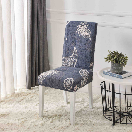 Huse scaune - Set 6 huse Lycra cu elastic pentru scaun,imprimeu paisley-HL20