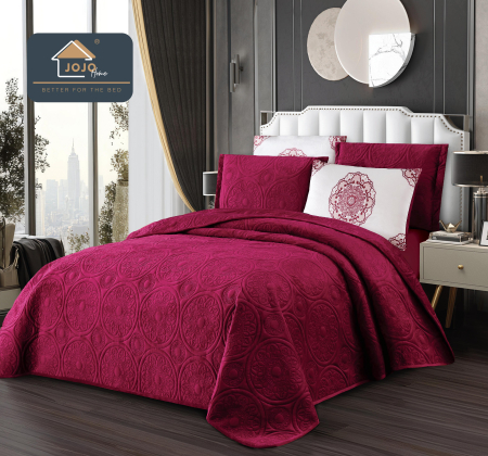 Cuverturi de Catifea - Set Cuvertura Catifea Eleganta 220x240cm + 4 Fete Perna-LG1