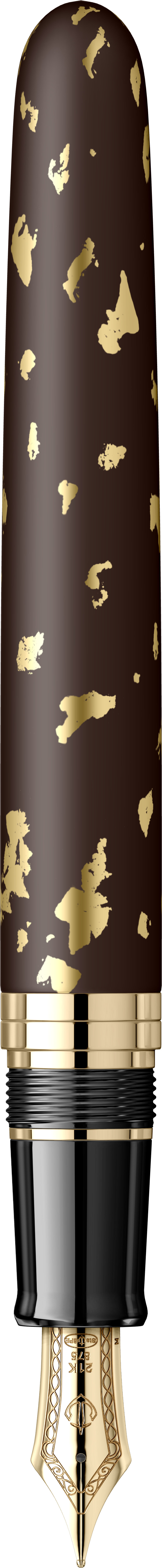 Instrumente de scris - Stilou King Size Nawate Haku-chirashi SOE Koh Gold Foil 21K (M)