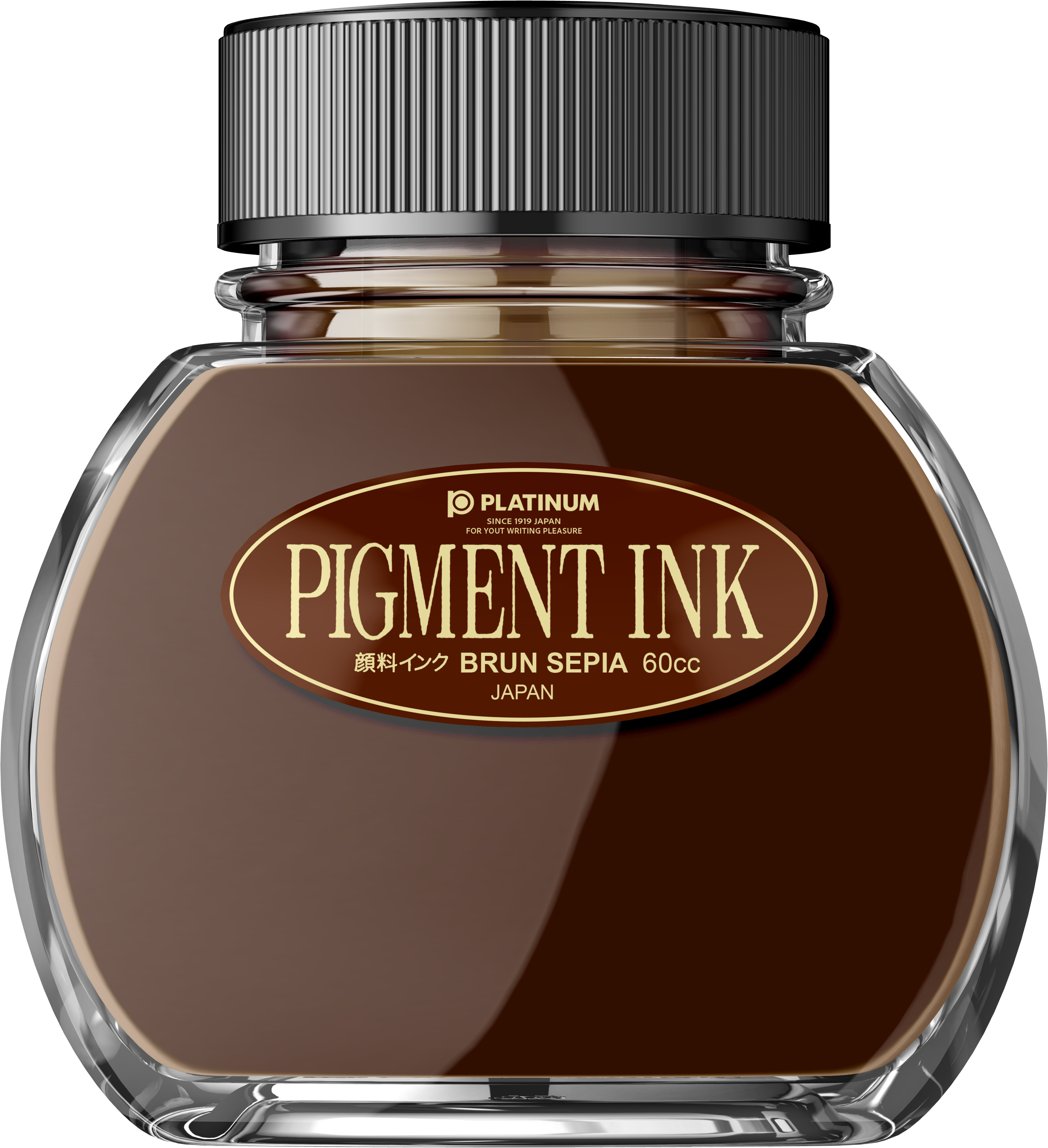 Stilouri, cerneala si accesorii - Calimara 60 ml Platinum Pigment Ink Brun Sepia