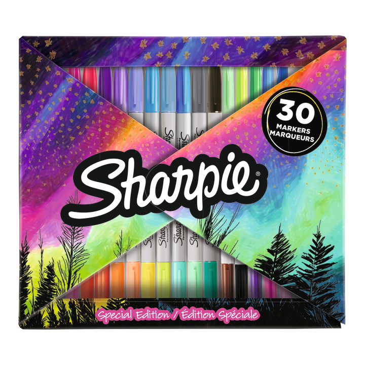 Carioci/Markere - Set Sharpie 30 buc Aurora Boreala