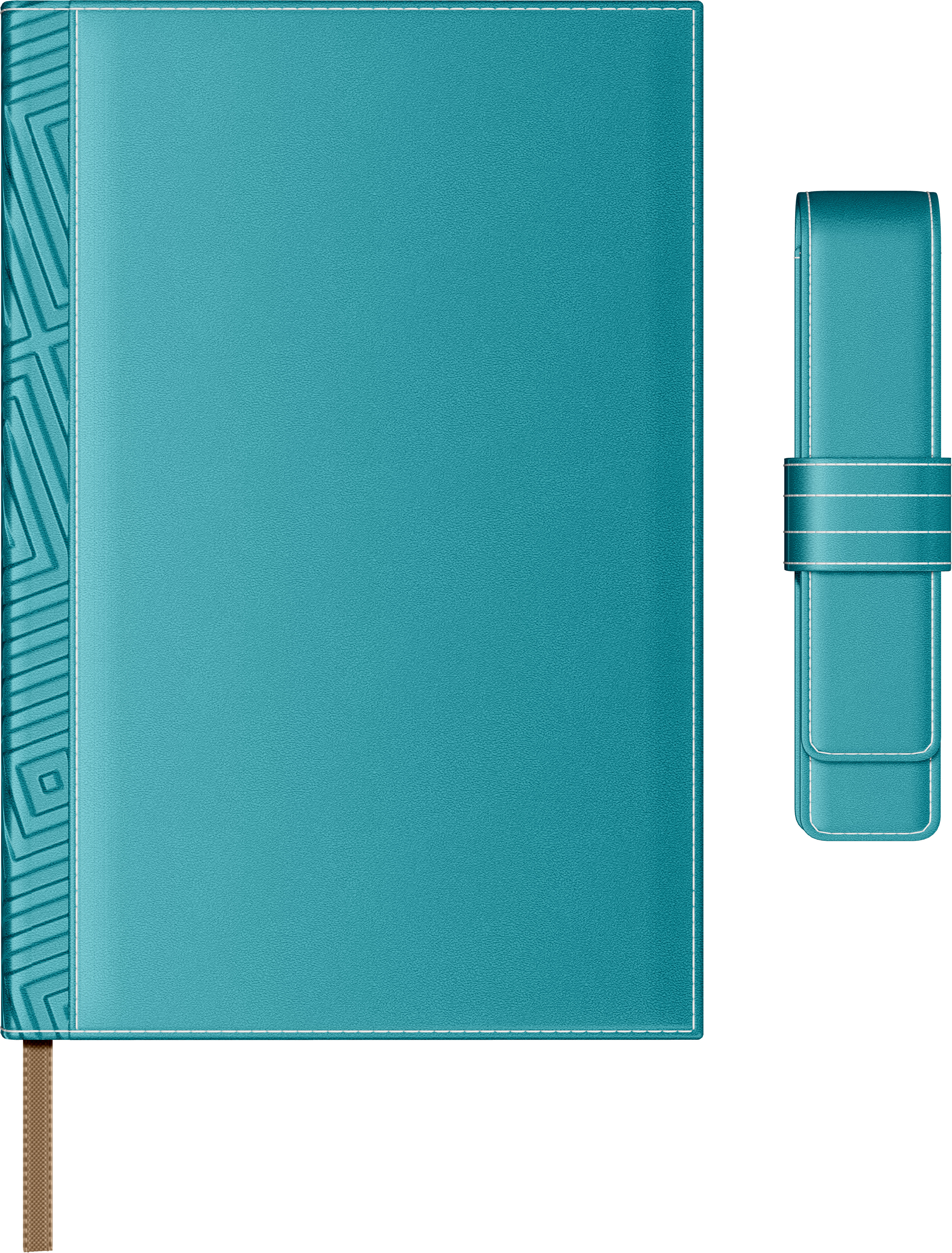 Agende, carnetele si alte produse din hartie - Set Agenda Piele B5 + Pouch Pen - Turquoise