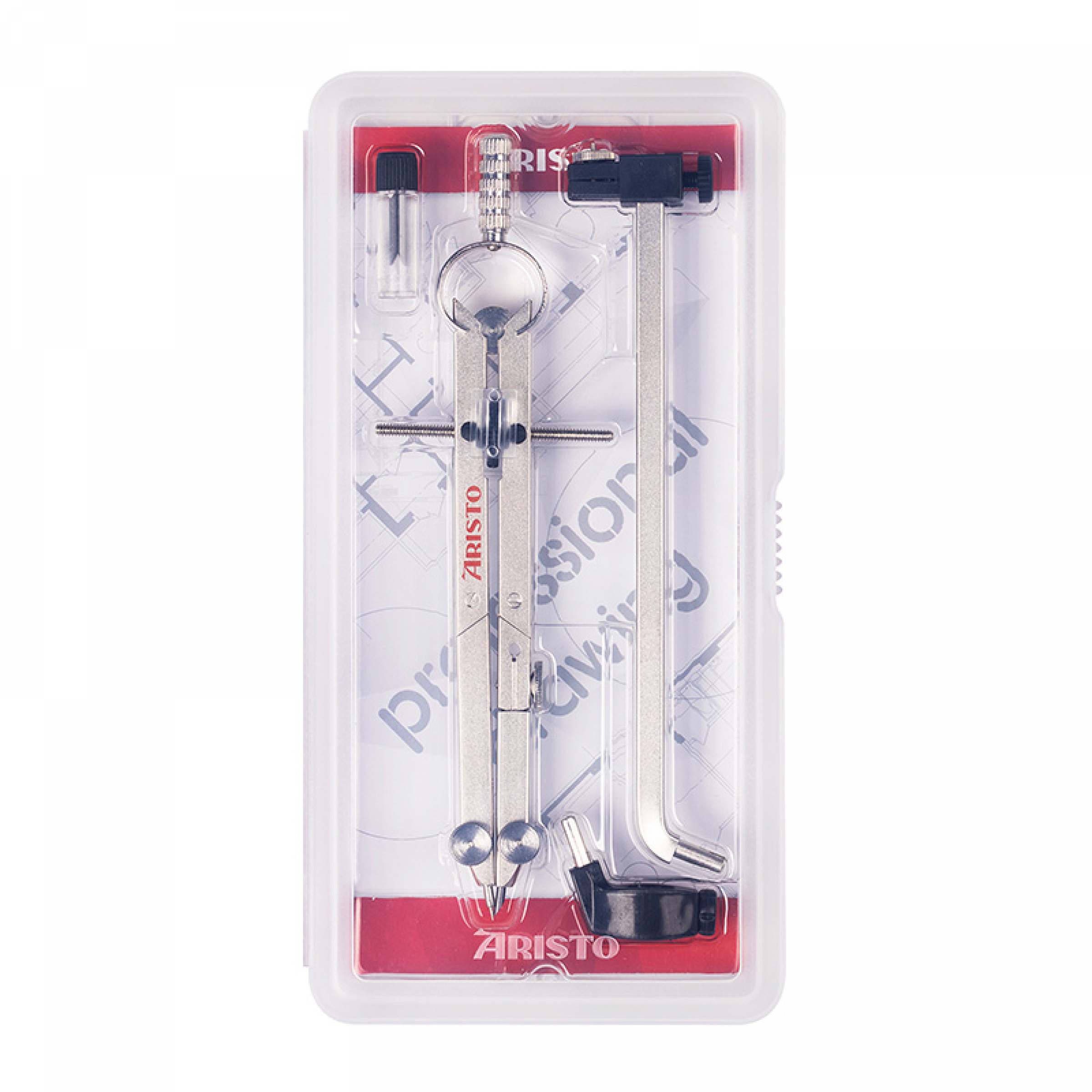 Rigle, compasuri si instrumente geometrice - Set 4 Metal Professional Drawing Studio Compas