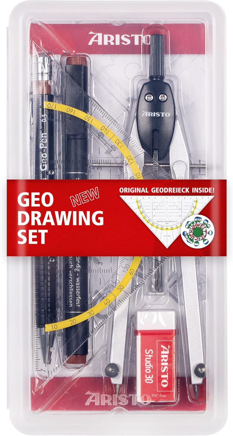 Rigle, compasuri si instrumente geometrice - Set desen tehnic