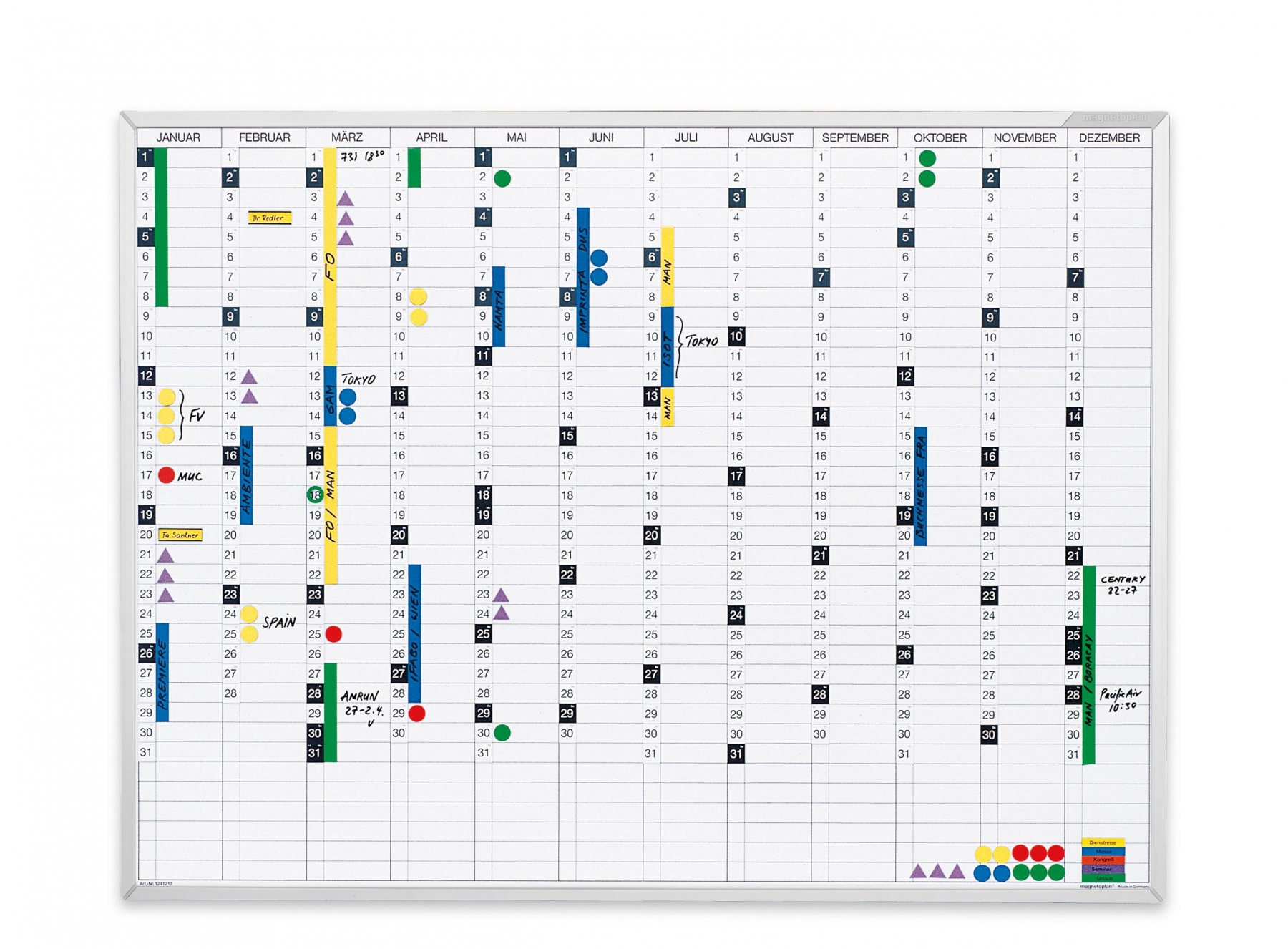 Rechizite, Creativitate, Hobby - Planner MAGNETOPLAN anual CONTINUOUS 1200 x 900 mm