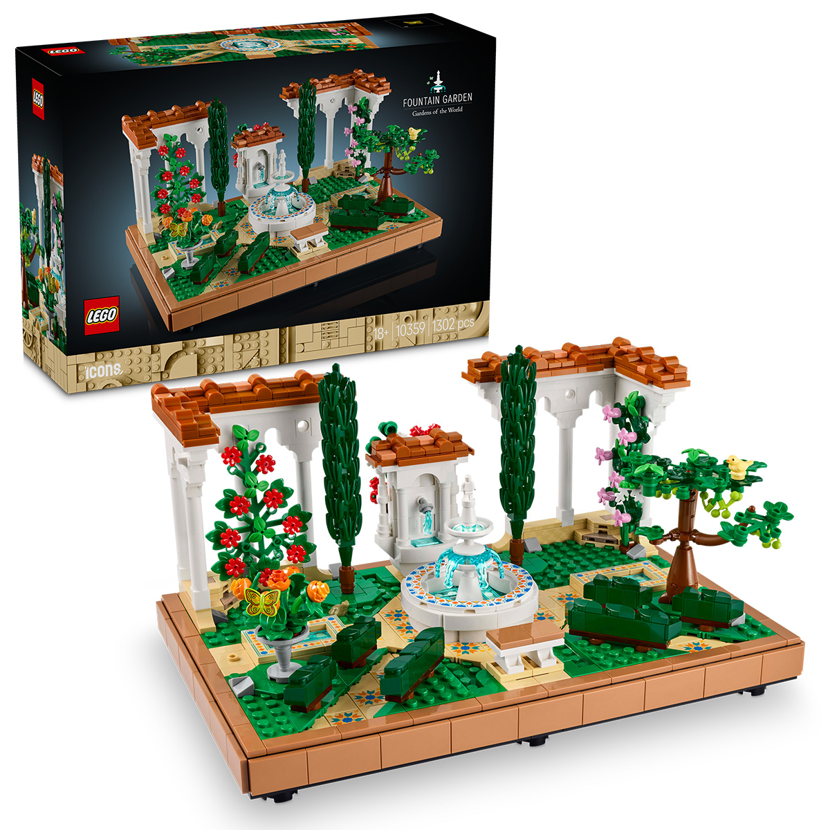 LEGO Icons (Creator Expert) - Gradina cu fantana - Ambalaj deteriorat