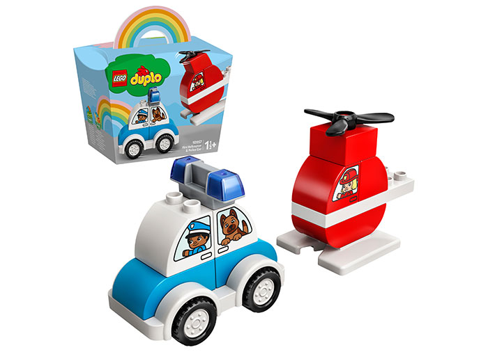 Lego Duplo - Elicopter de pompieri si masina de politie - Ambalaj deteriorat