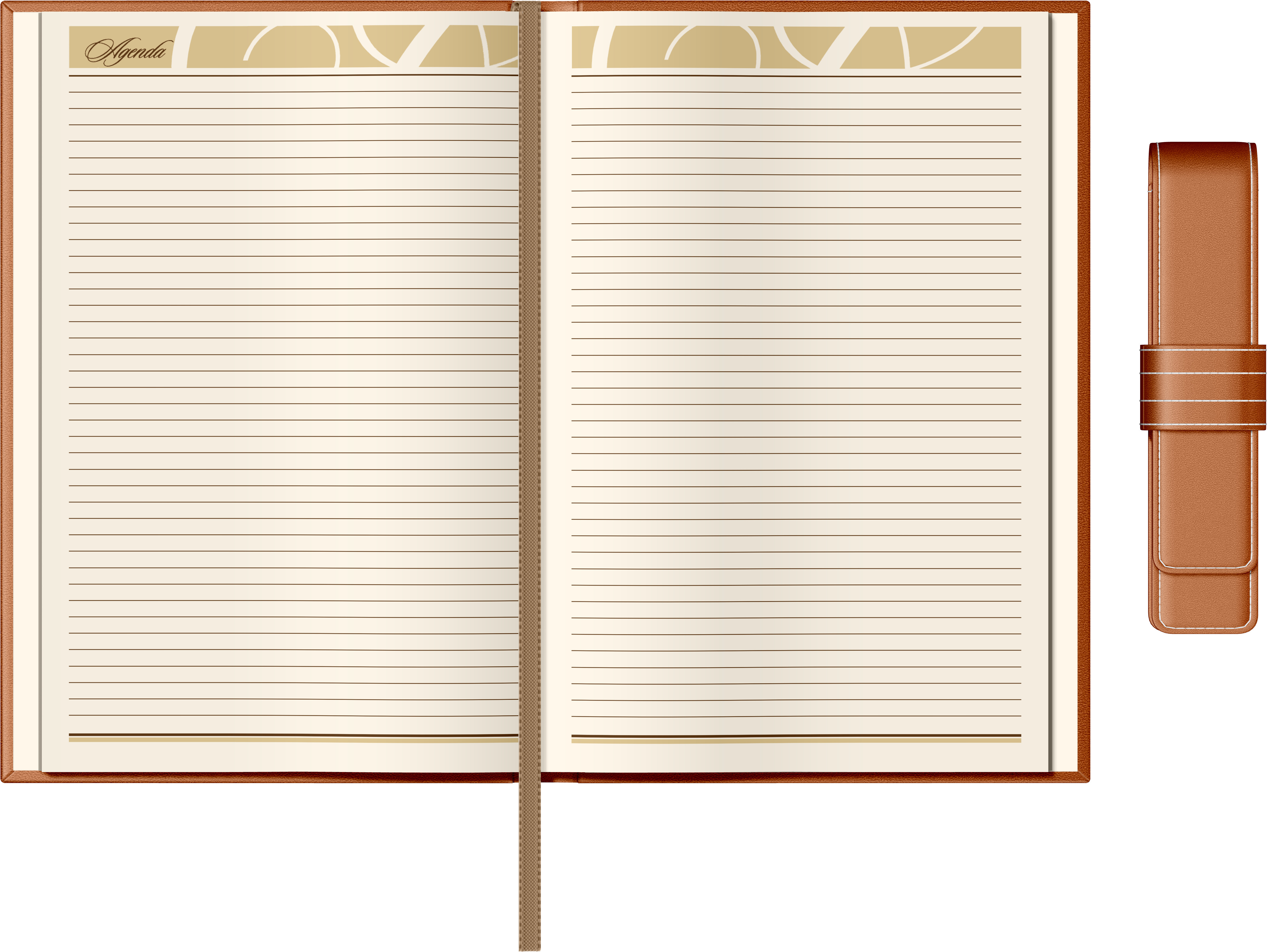 Set Agenda Piele B5 + Pouch Pen - Orange [1]