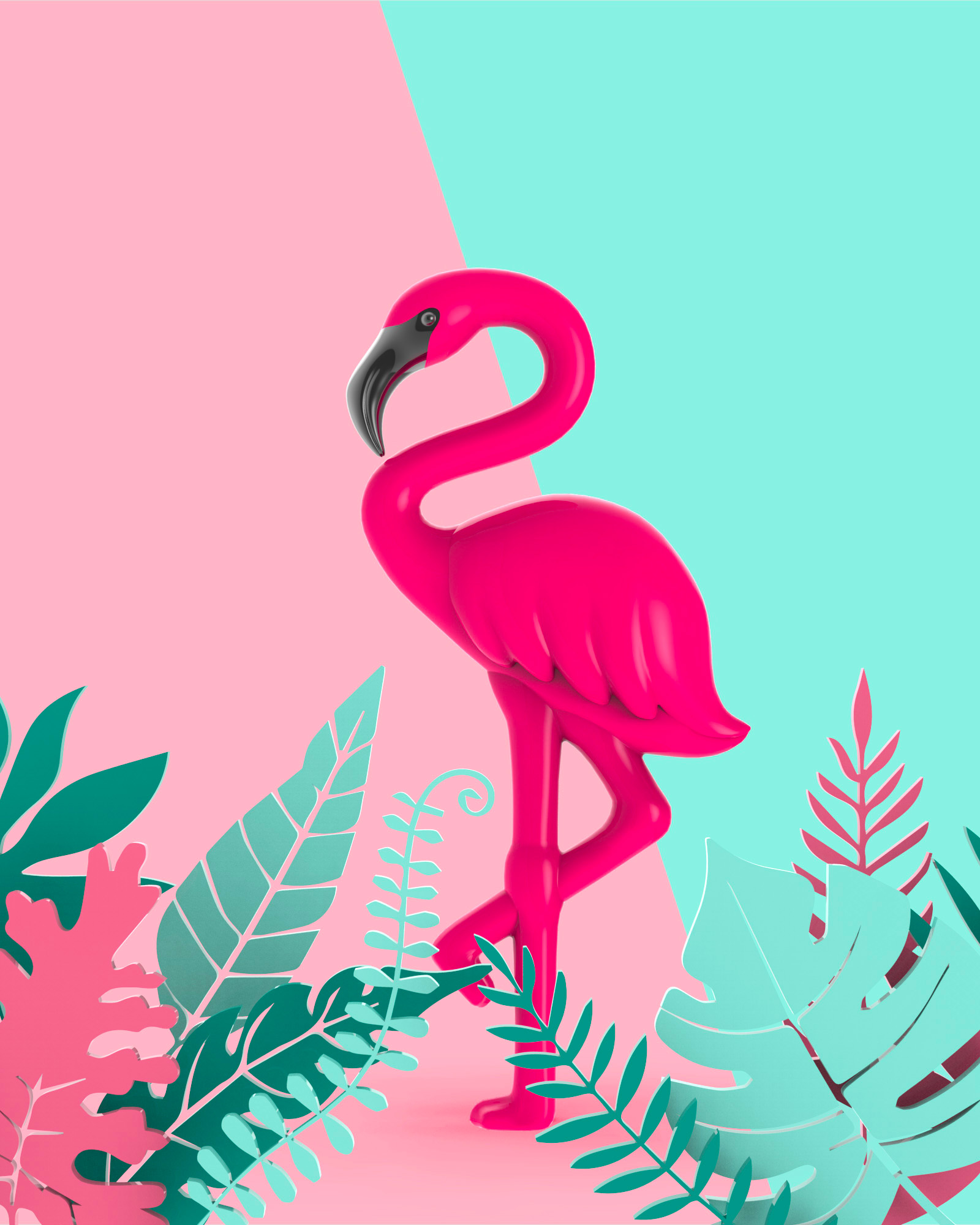 Breloc flamingo, Metalmorphose [1]