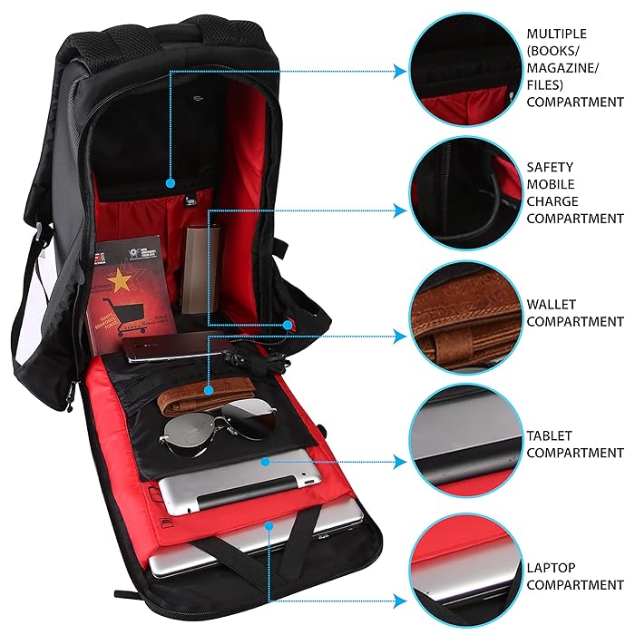 Rucsac laptop anti-furt Casket negru [2]