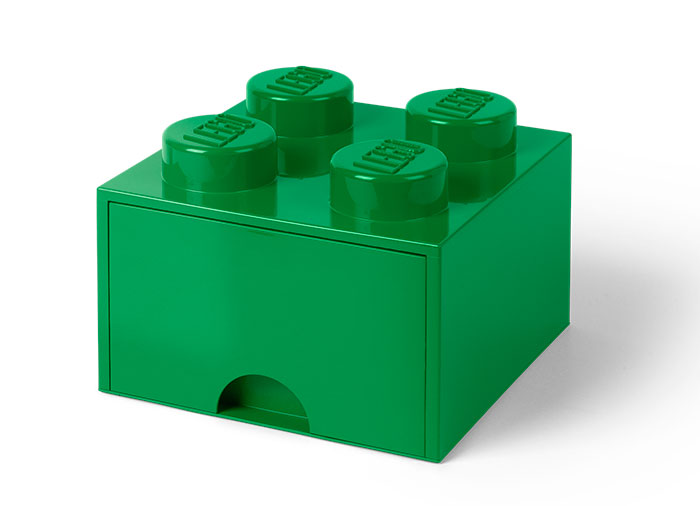 Cutii depozitare - Cutie depozitare LEGO 2x2 cu sertar, verde