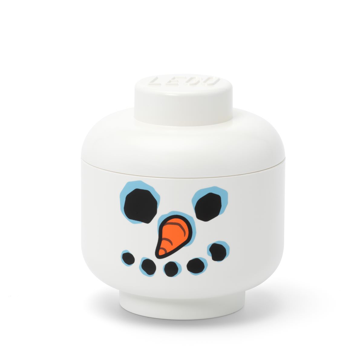 LEGO - Mini cutie depozitare cap minifigurină LEGO - Om de zăpadă