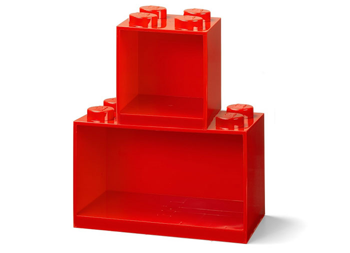Decoratiuni si accesorii - Set 2 rafturi Caramida LEGO - Rosu