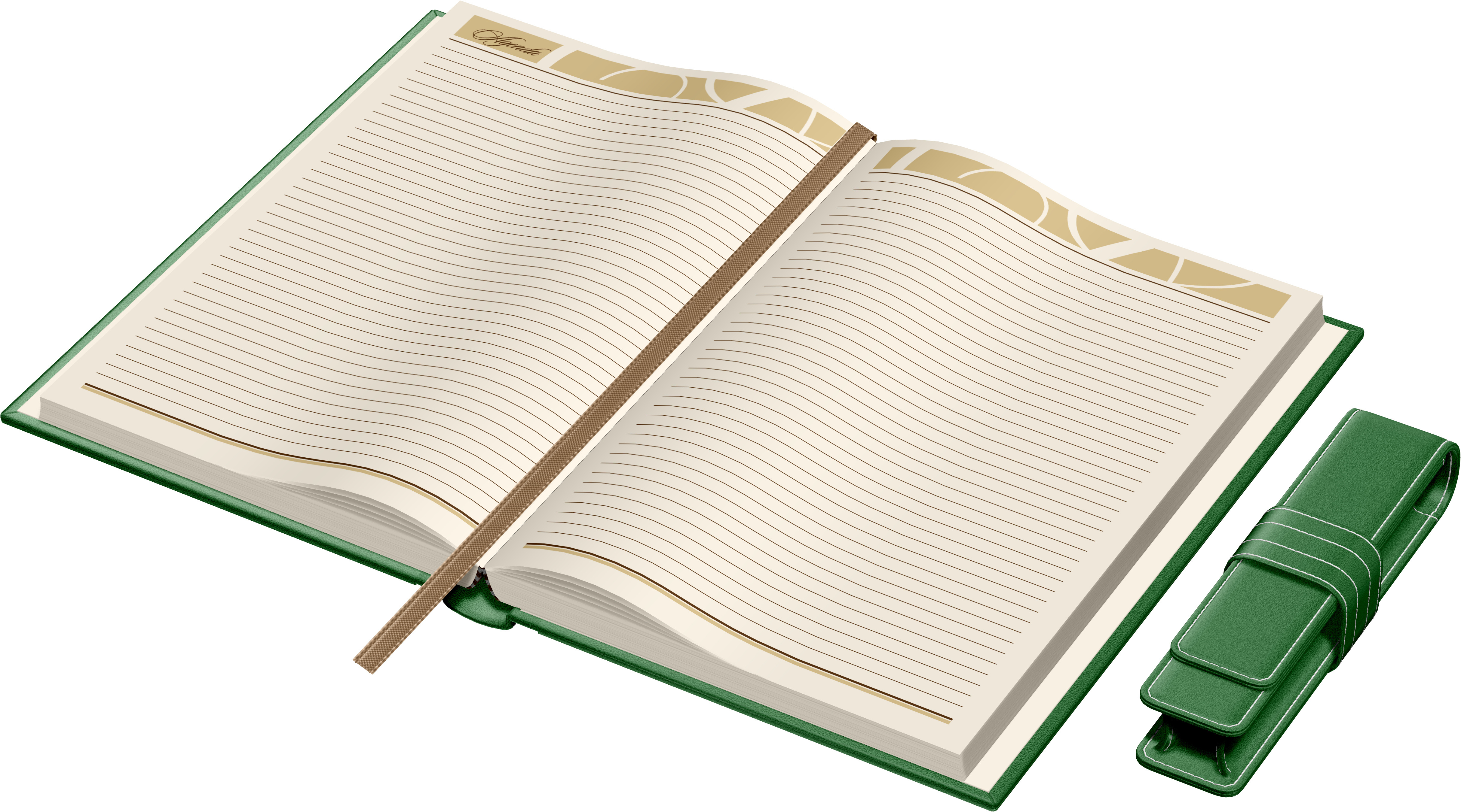 Set Agenda Piele B5 + Pouch Pen - Green [4]