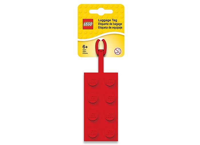 LEGO - Eticheta bagaje caramida 2x4, rosie  (52002)
