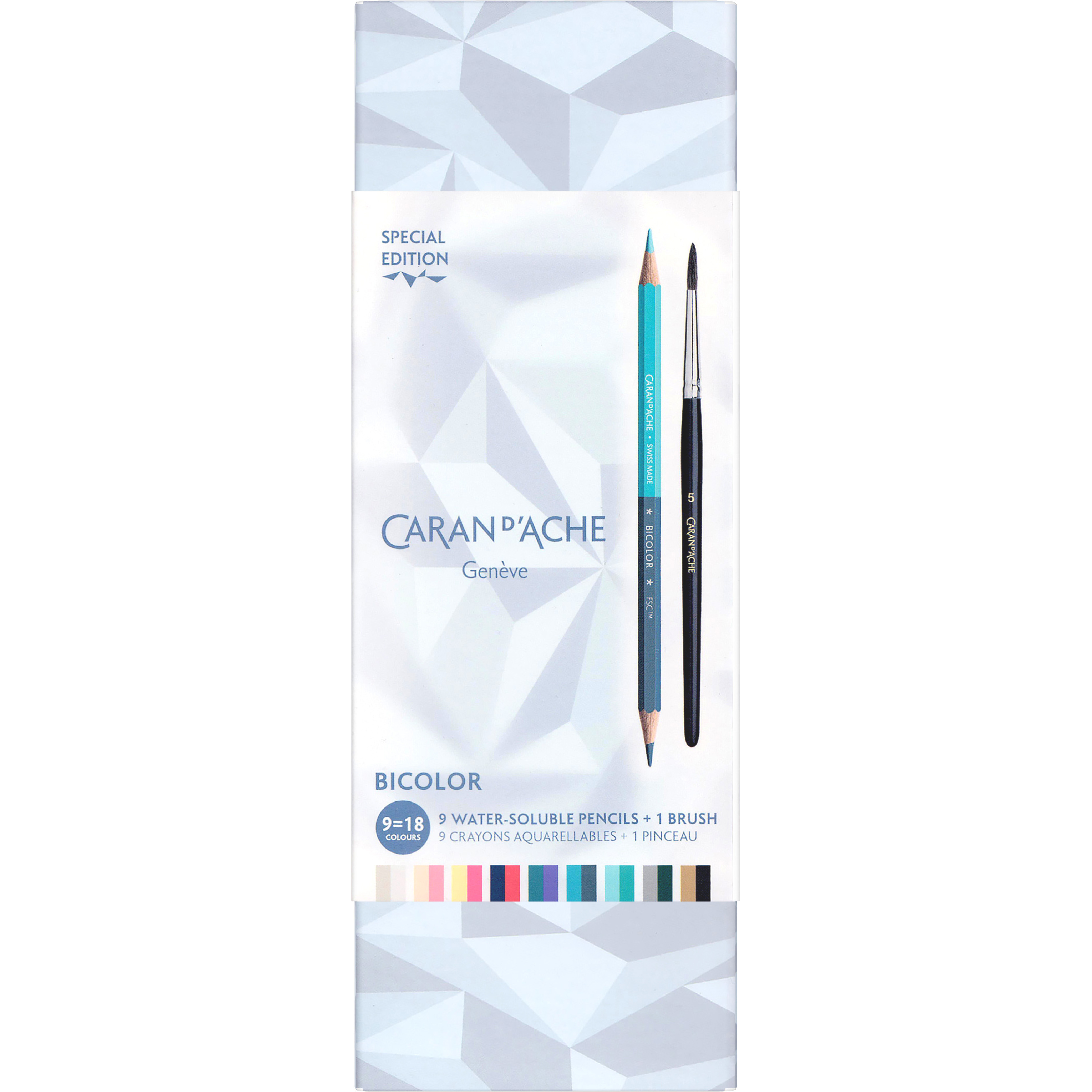 Rechizite, Creativitate, Hobby - Set 9 Creioane Bicolore Acuarelabile + Pensula SE Xmas25 Alpine Frost