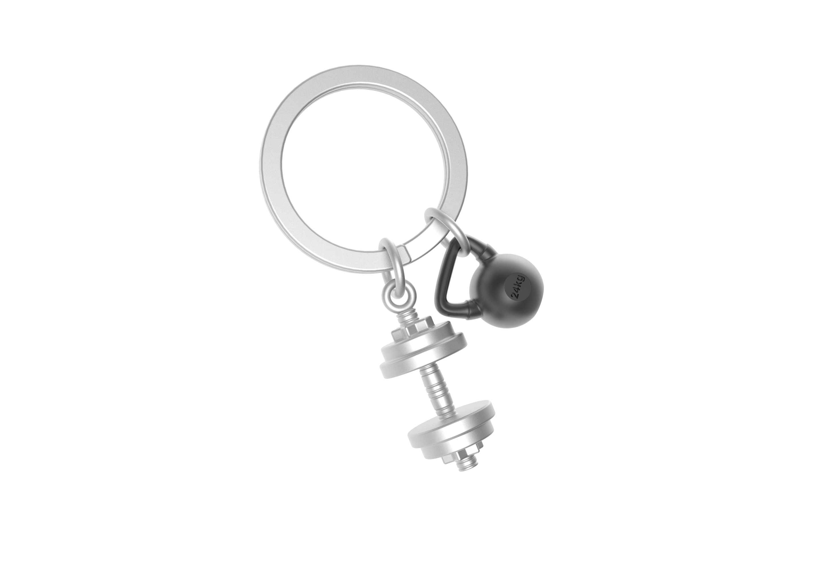 Breloc Haltera argintiu accesoriu gantera maro Metalmorphose [2]