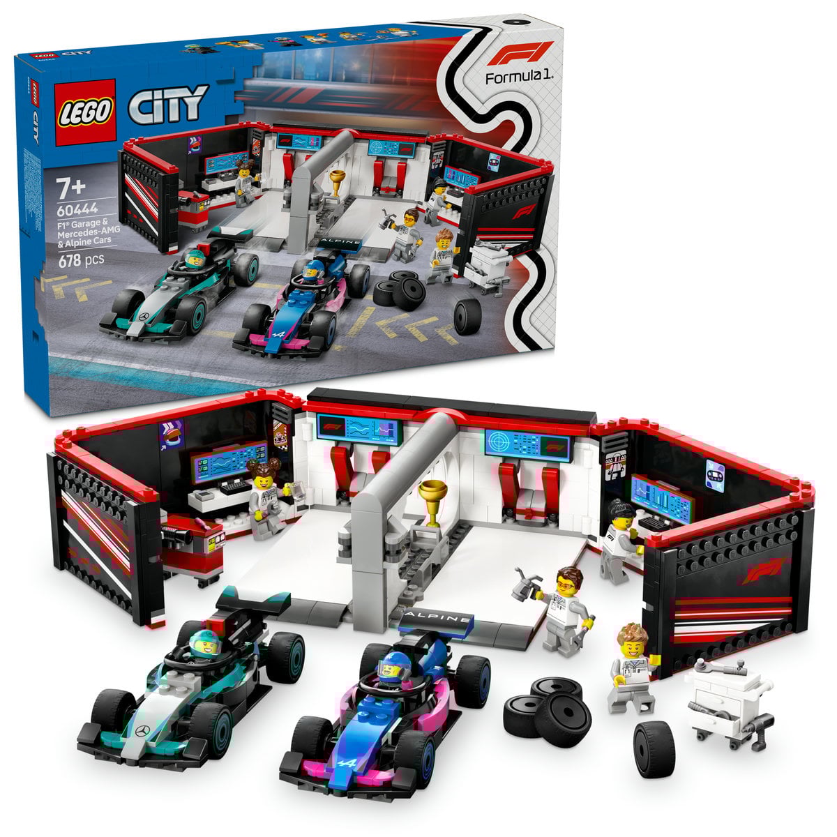 Lego City - Garaj F1 si masini Mercedes-AMG si Alpine