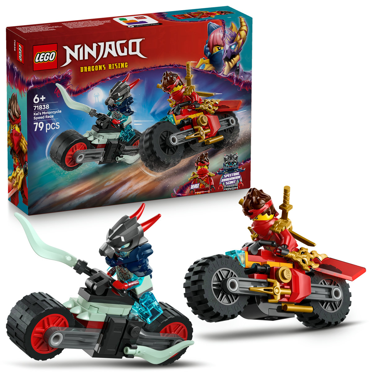 LEGO - Cursa de viteza cu motocicleta lui Kai - Ambalaj deteriorat