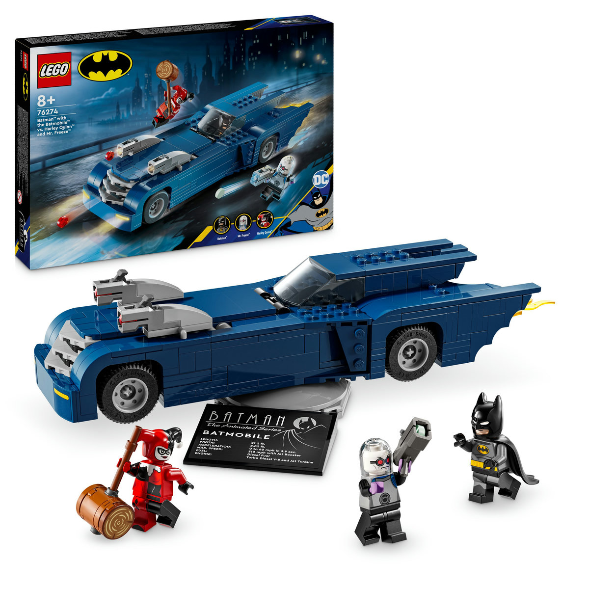 Lego DC Super Heroes - Batman™ cu  Batmobile™ vs Harley Quinn™ si Mr. Freeze™