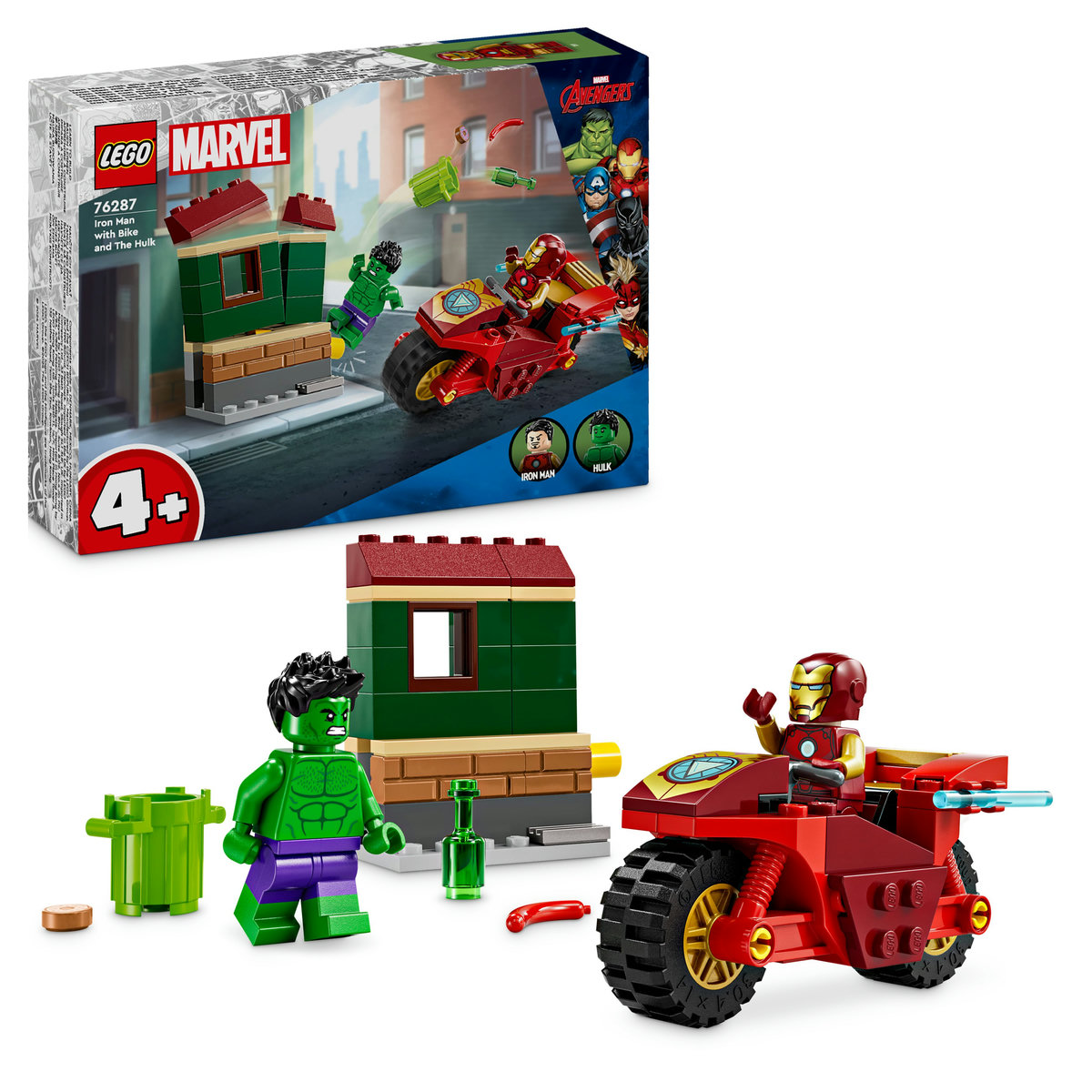 LEGO - Iron Man cu motocicleta si Hulk - Ambalaj deteriorat