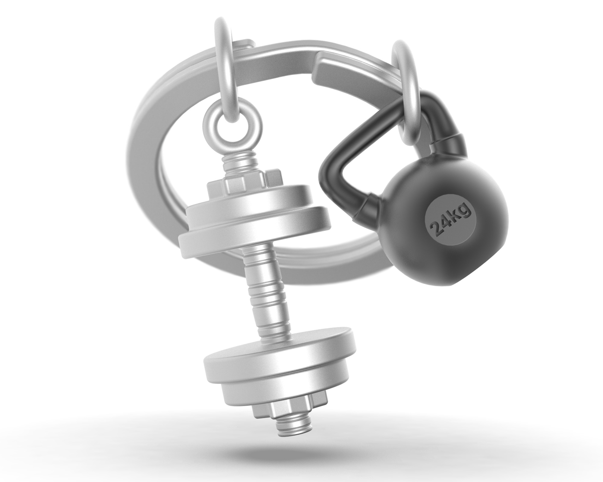Pop Culture - Breloc Haltera argintiu accesoriu gantera maro Metalmorphose