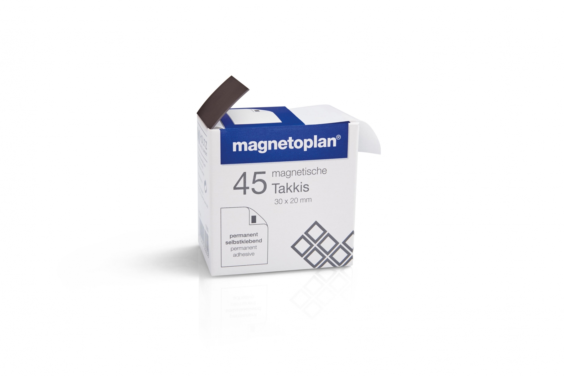 Rechizite, Creativitate, Hobby - Patratele magnetice MAGNETOPLAN Takkis in dispenser, 30x20mm, 45 buc/set