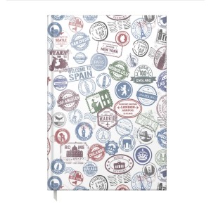 Agende, carnetele si alte produse din hartie - AGENDA A5 NEDATATA TRAVEL STAMPS