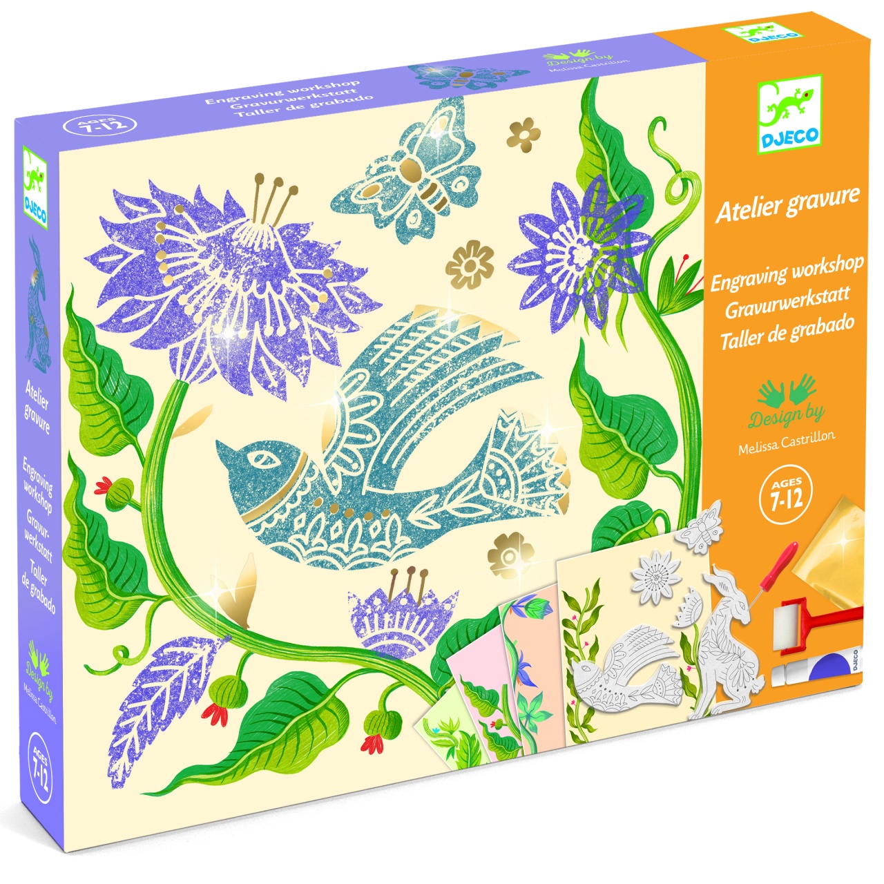 Jocuri - Atelier creativ de gravura Pasiune pentru flori, Djeco