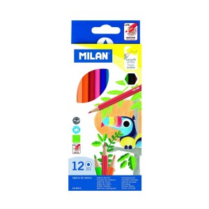 Creioane colorate, negre si accesorii - CREION COLOR 12 MILAN HEXAGONAL 80012