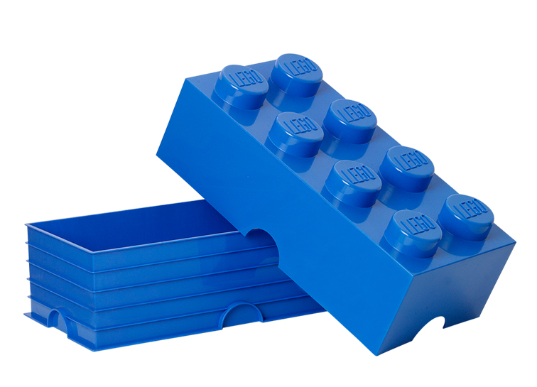 Cutie depozitare LEGO 2x4 albastru inchis - Ambalaj deteriorat [1]