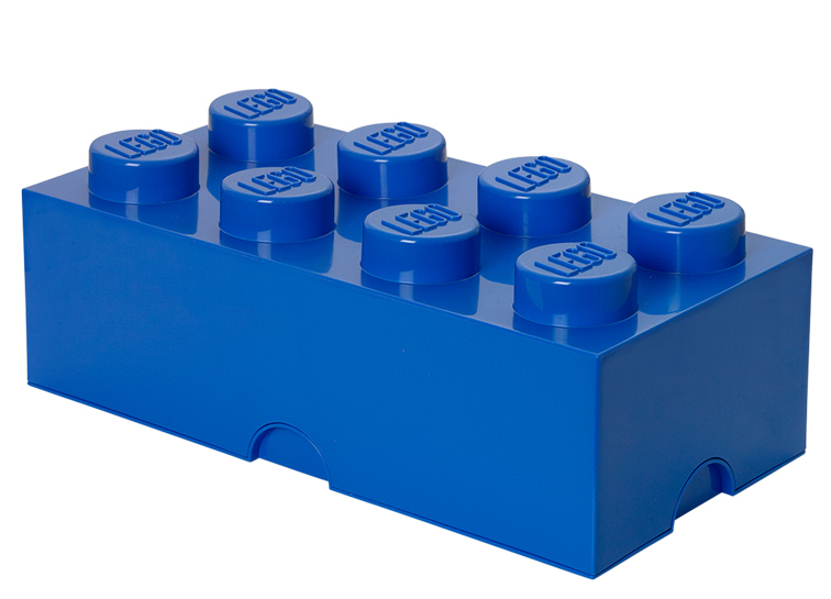 LEGO - Cutie depozitare LEGO 2x4 albastru inchis - Ambalaj deteriorat