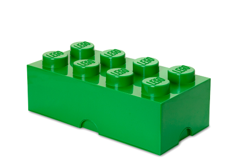 LEGO - Cutie depozitare LEGO 2x4 verde închis