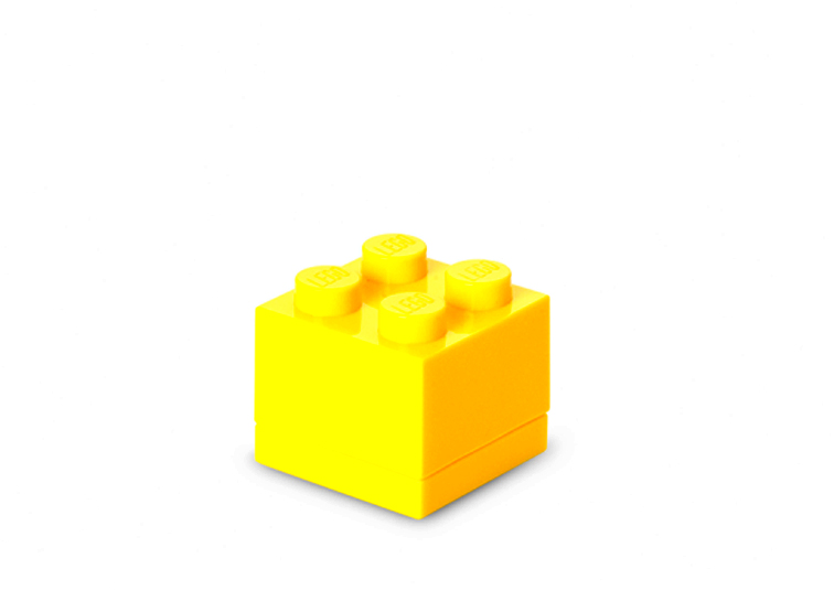 LEGO - Mini cutie depozitare LEGO 2x2 galben